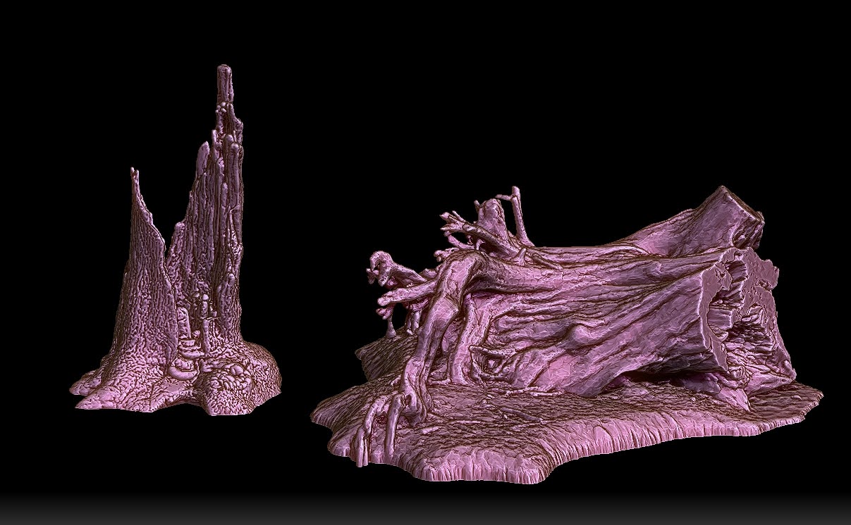 Realistic stumps and logs