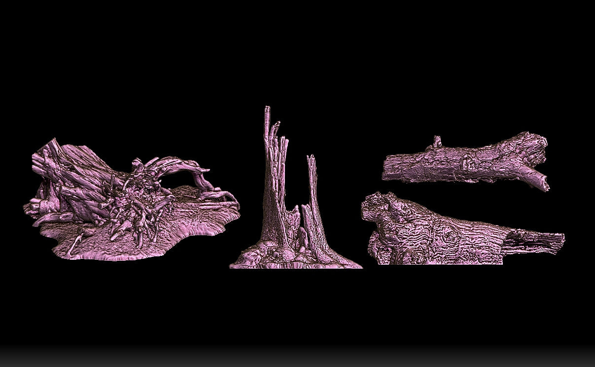 Realistic stumps and logs